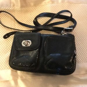 Black patent leather pocketbook